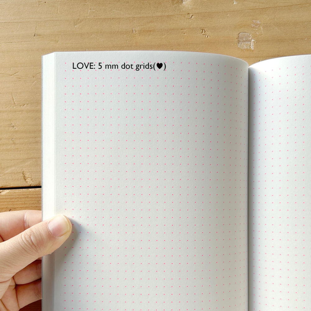 LOVE Notebook – 5mm Heart Grid (♡)-www.Japan-Best.net-Pink Print-Japan-Best.net