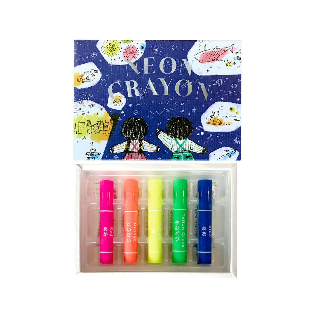 Neon Crayons - Glows under UV Light-www.Japan-Best.net-5 Crayons-Japan-Best.net